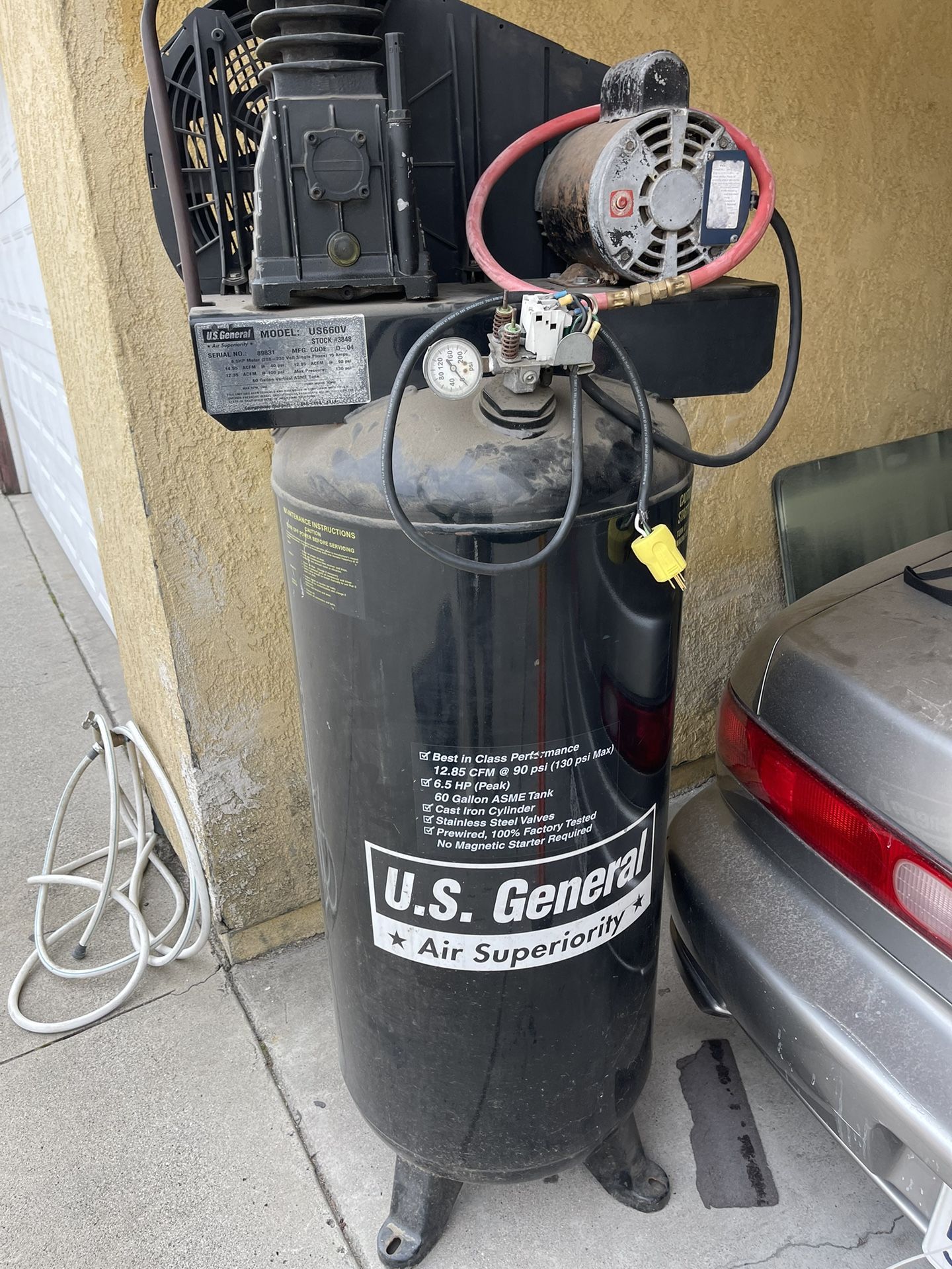 Us General 60 Gallon Air Compressor for Sale in Bellflower, CA OfferUp
