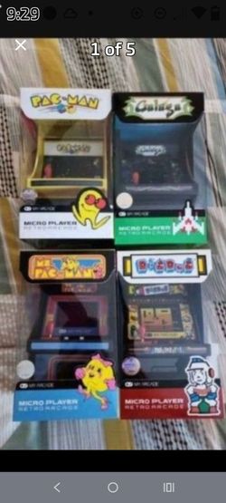 4 - MINI ARCADES GAMES NEVER USED PAC MAN ,MS PACMAN, GALAGA & DIG DUG