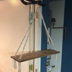 hanging macrame shelf