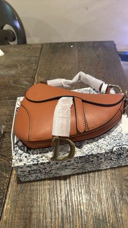 New in the box camel leather saddle Dior bag