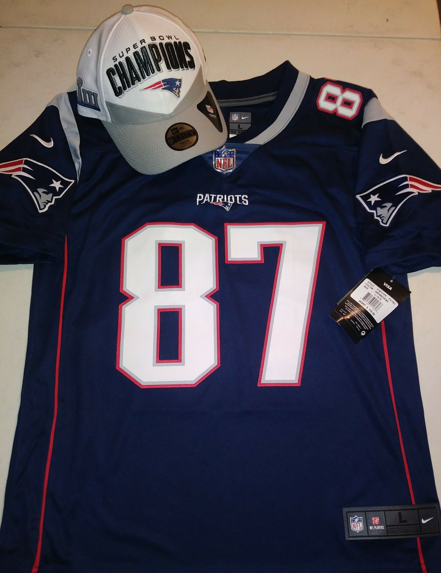 Gronk jersey for youth w/hat