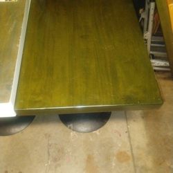 TOP QUALITY UPSCALE RESTAURANT TABLES THICK WOOD TOP  W HEAVY DUTY BASES
