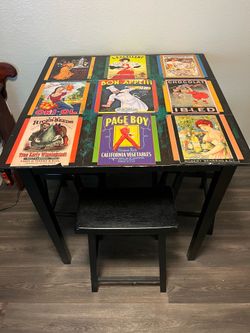 European Decoupaged Table