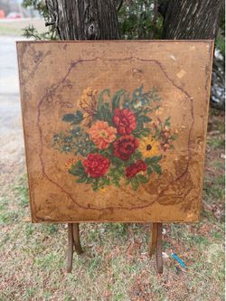 Vintage Needlepoint Folding Tray Table – John Godfrey Freedom, NH