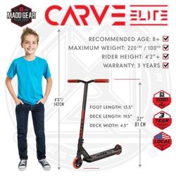 New CARVE ELITE 220 lbs Limit Pro Scooter Brand Built to Last 5521