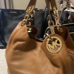 Honey Tan With Gold MK Hobo Stay Home Purse Authentic 