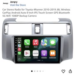 Car Stereo Radio for Toyota 4Runner 2010-2019 JBL Wireless CarPlay Android Auto 9 Inch IPS Touch Screen GPS Bluetooth 5G WiFi 1080P Backup Camera