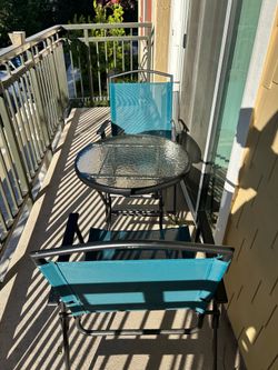 Outdoor Patio Foldable Table & 2 Chairs