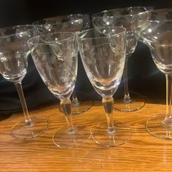 4 margarita, glasses, and two sketched wine glasses bundle