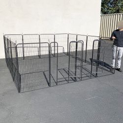 New $270 Large 10x10 FT Heavy Duty 48” Tall 16-Panel Pet Playpen Dog Crate Kennel Exercise Cage Fence