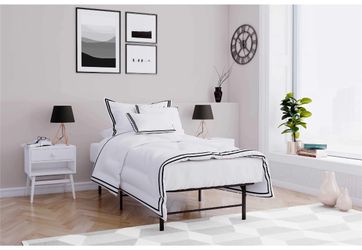 Mainstays Foldable Metal Platform Bed Frame / Mattress Foundation, Black, Twin