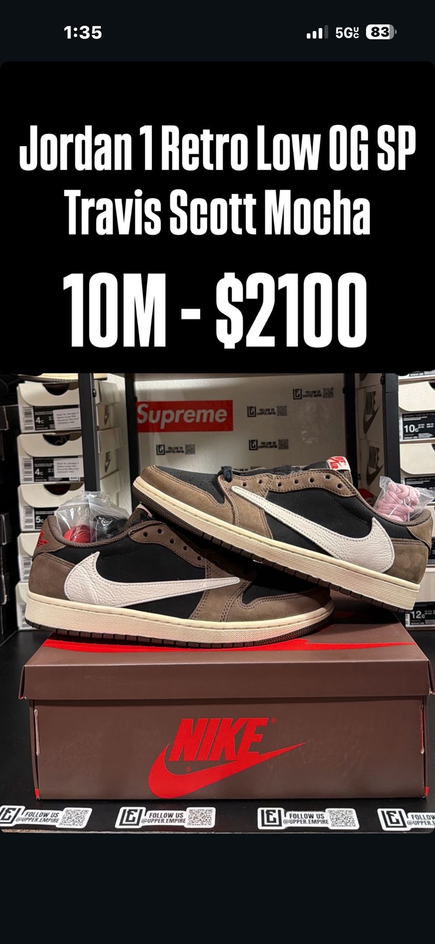 Jordan 1 Retro Low OG SP Travis Scott Mocha