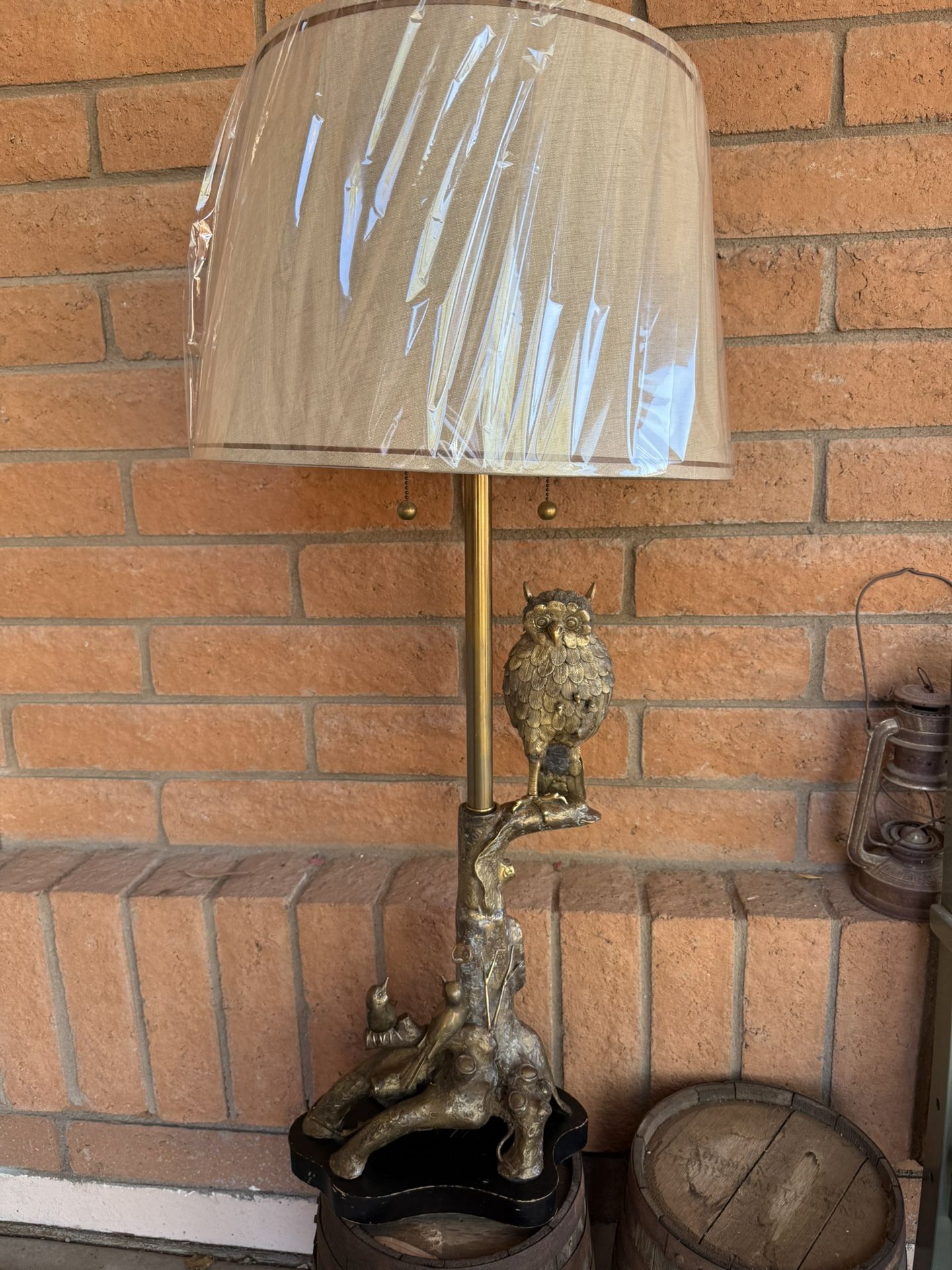 Mid Century Owl Lamp And New Shade