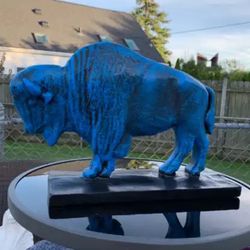 The Old Blue Buffalo Statue