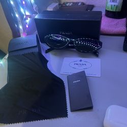 Prada Cat Eye Sunglasses Dark Shade Color 
