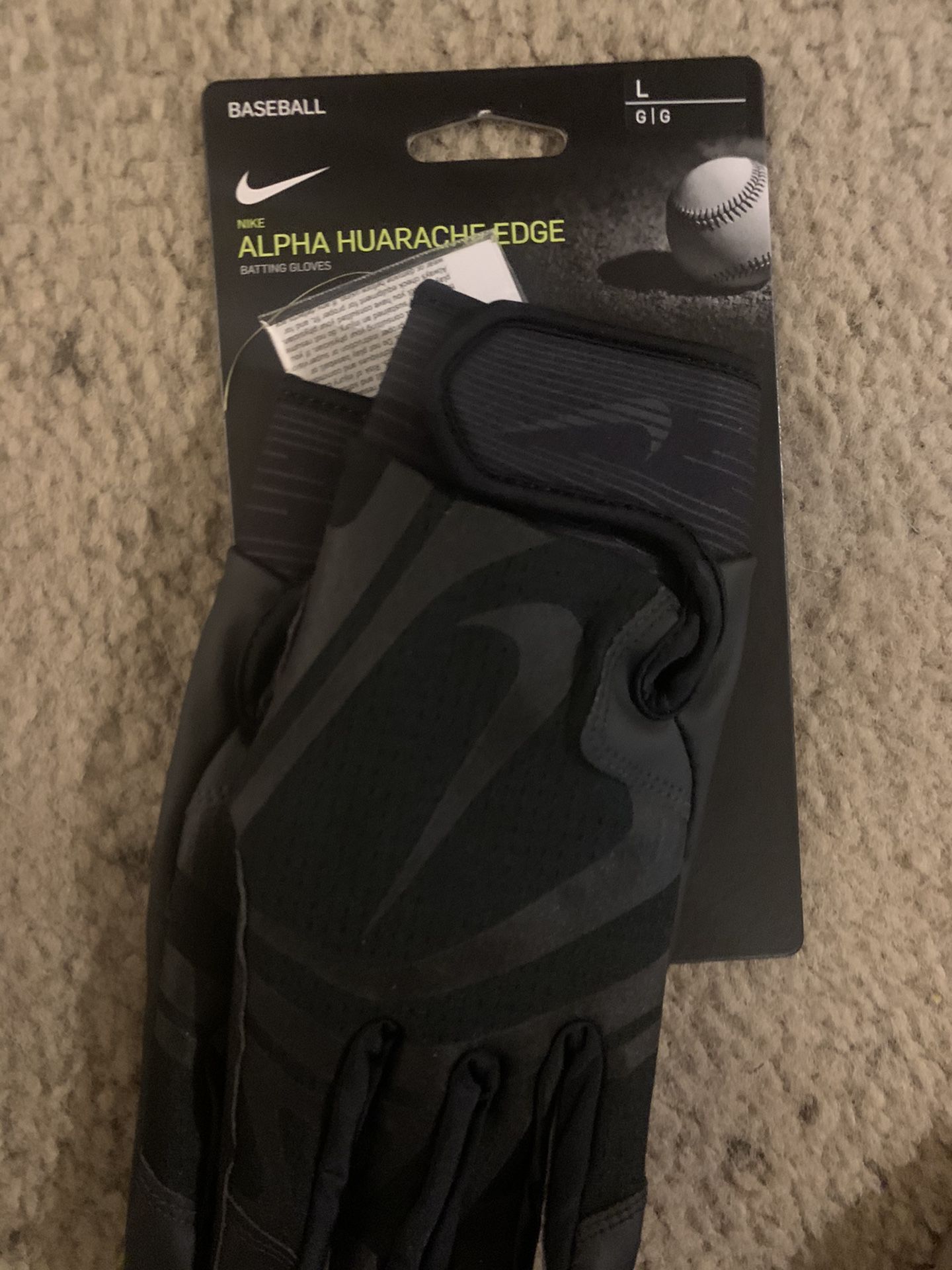 Nike alpha huarache edge baseball batting gloves size Large