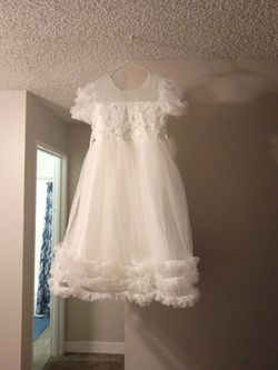 Girls white christening dress