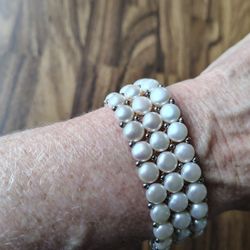 Ross-simons 3 Strand Culture Pearl Cuff Stretchy 