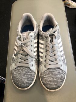K-Swiss size 51/2 grey with white stripes