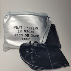 "Vegas Solemates: Stylish Compact Flats for Every High Heel Escape!"

