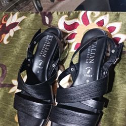 Italian Shoemakers Cushioned Back strap Wedge Heel Sandals