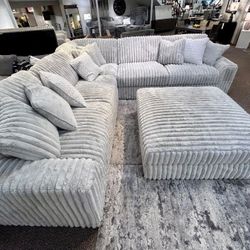 Ottoman, Sectional, Loveseat, Sofa Living Room Furniture ⭐ Color Options, ( Black, Alloy, Gray, Brown, Ivory)⭐$39 Down Payment with Financing ⭐ 90 Day