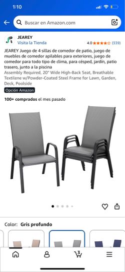 Stackable Patio Dining Chairs Set of 4