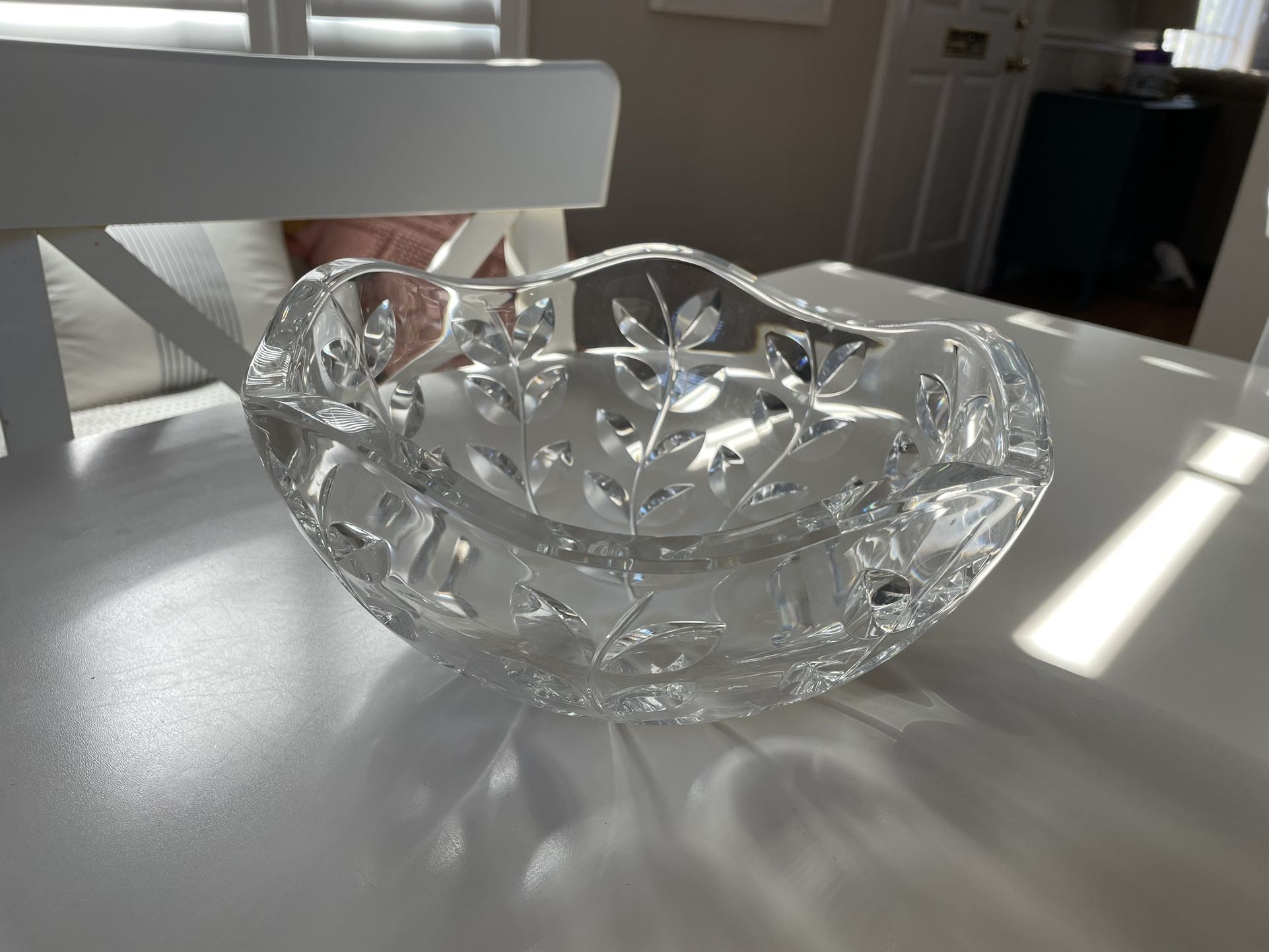 Tiffany Crystal Floral Vine 9 Inch Round Bowl