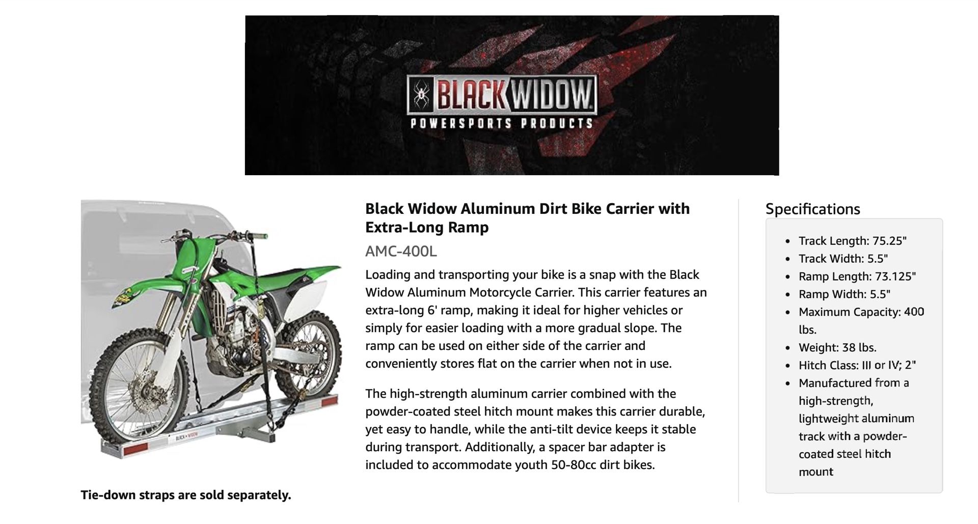 Dirt Bike Hitch Hauler Carrier 