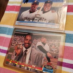 Willie Mays Barry Bonds Insert Baseball Cards 