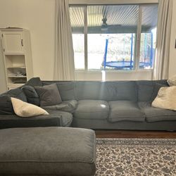 Down Deep Seat Couch With Ottoman
