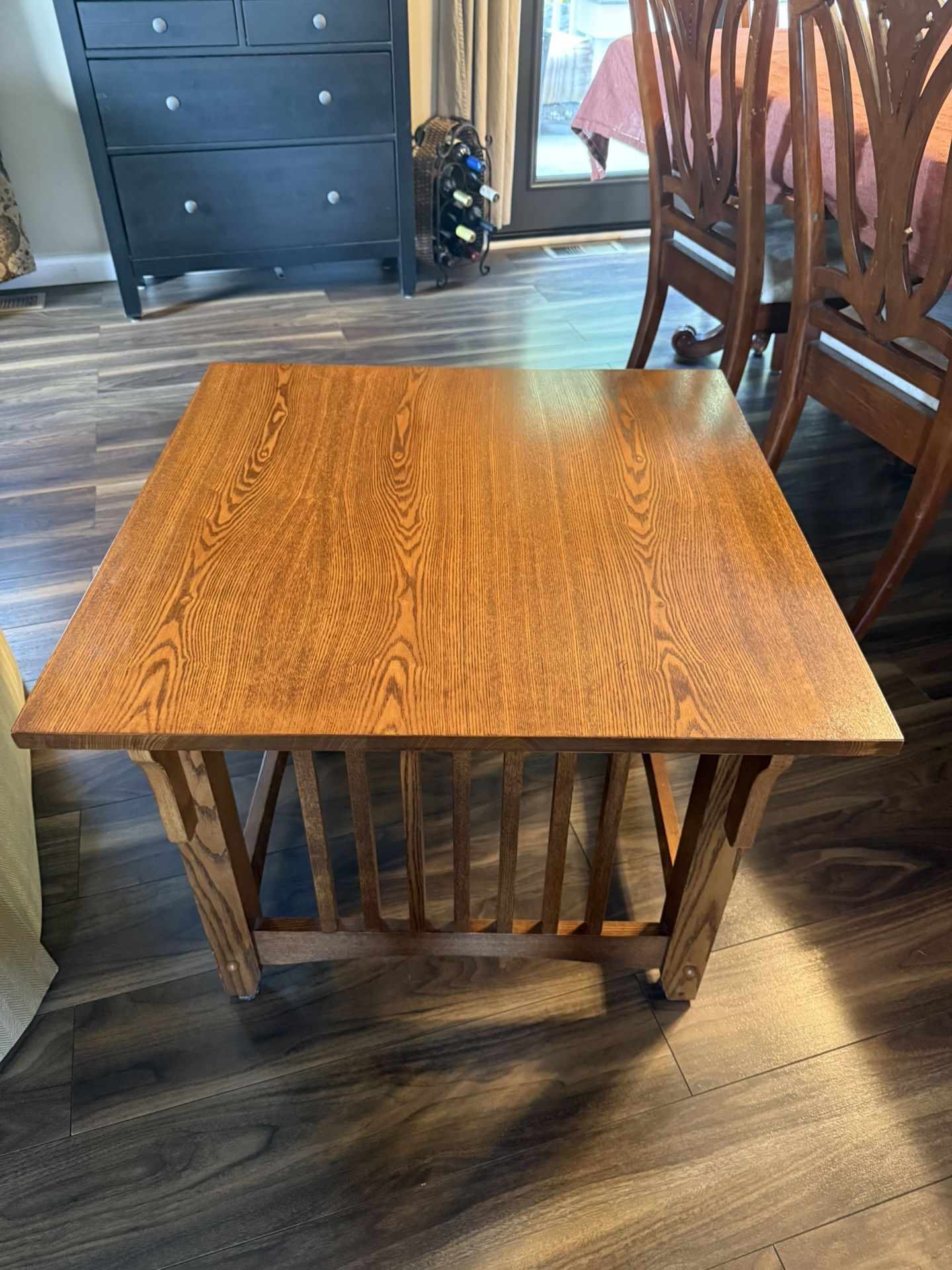 Solid Oak Mission Style Side Table
