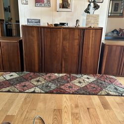 Walnut Entertainment Unit With Matching End Tables 