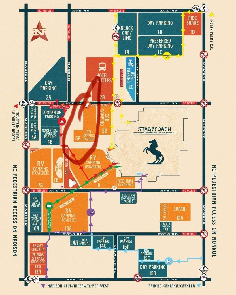 Stage Coach RV Camping, 6 GA Wristbands And Companion Parking