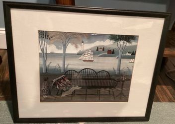 Americana framed print , The Bench