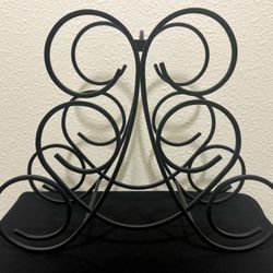 6 Bottle Metal Black Wine Rack