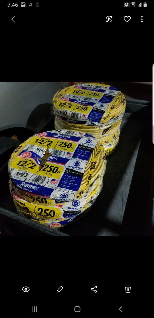 12/2 Romex 250ft Price Per Roll
