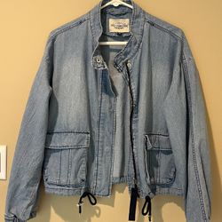 Ashley Vintage Charm Light Denim Style Jacket Size L Large 