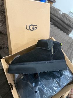 Black Suede Platform Mini Boot size 7