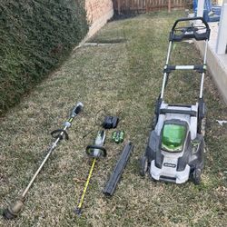 EGO Mower, Hedge Trimmer, Weed Wacker 
