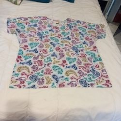 Camisa De Uniforme XL Estampado Floral 