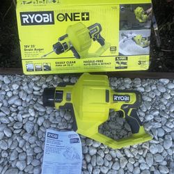 RYOBID DRAIN AUGER  ONE+ 18V Cordless Drain Auger with 25 ft Cable, LED Light, Auto Feed/Retract, Cable Lock, Enclosed Drum (Tool Only