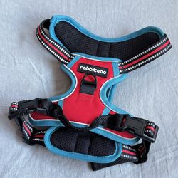 NEW*👉🏻 Rabbitgoo Dog Harness Small No Pull 2 Leash Clips Adjustable Reflective Red Teal (Silver Lake)