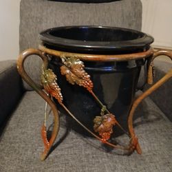 Antique Plant Stand With Pot