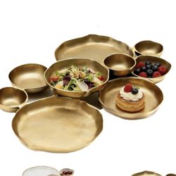 Gold Charcuterie Tray & Appetizer Platter Set
