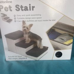 New Foldable Pet Stairs w/ Storage – Small Dogs – 3 Step