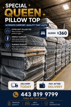 🛏️ Sleep Better Tonight — Pillow Top Mattress Delivery Available Today - Pay After Delivery