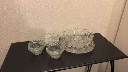 Vintage Glass Snack Party Set