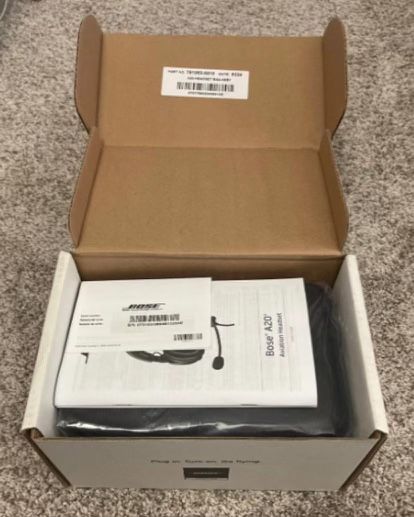 Bose A20 Aviation Headset Dual Plug Cable With Bluetooth