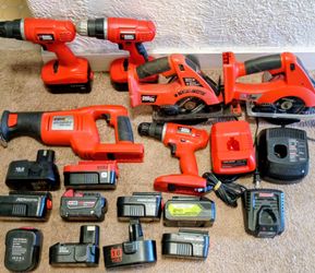 Huge Lot of 20 Cordless Tools Batteries Chargers